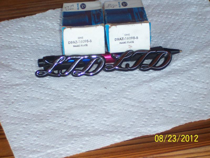 1979 ford  ltd nos name plate emblems,theres 2 of them,part# d9az-16098-b