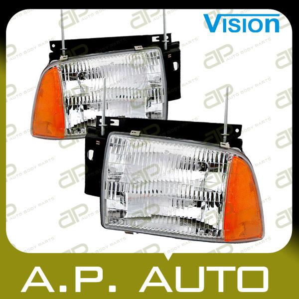Pair head light lamp assembly 95-97 chevy s10 blazer lh+rh new replacement