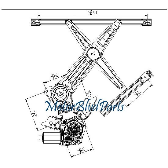 2002-2008 dodge ram pickup power gear window regulator assy front right side