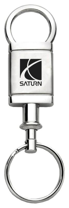Gm saturn satin-chrome valet keychain / key fob engraved in usa genuine