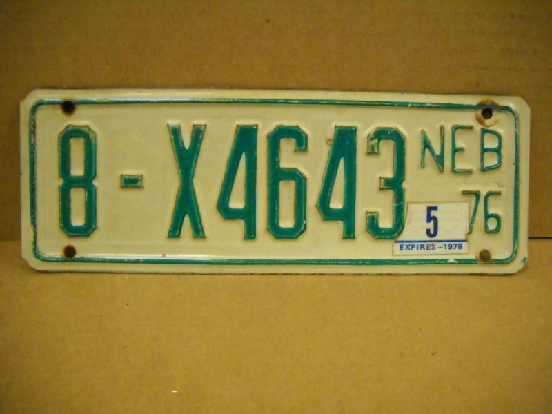 Nebraska  motorcycle license plate 1976 harley honda kawasaki suzuki yamaha bsa