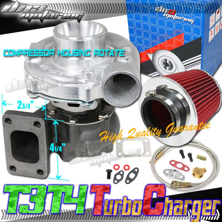 Air filter+oil feed line+t3/t04e turbo/turbocharger+hps