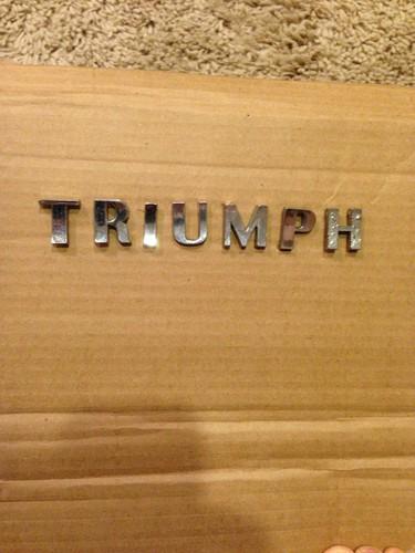 Triumph tr3 tr4 spitfire badge letters emblem original