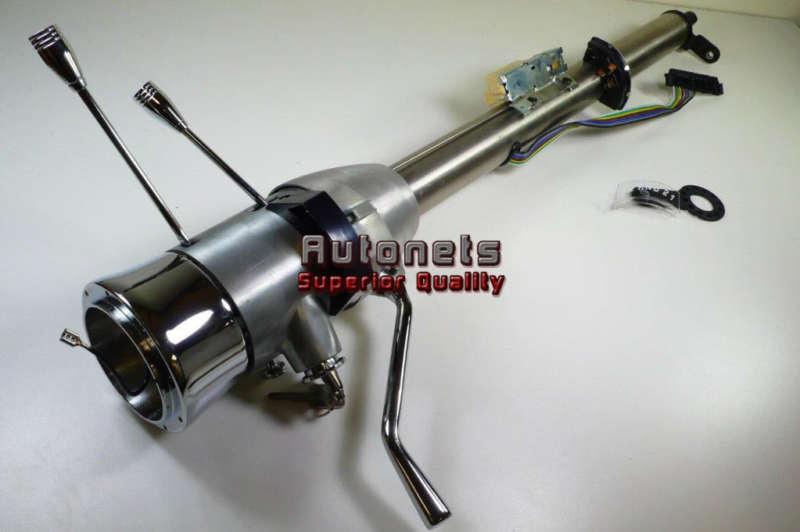 Universal raw stainless steel 28" automatic shift tilt steering column gm chevy