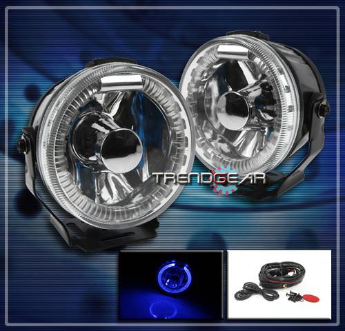 Universal front bumper blue halo fog lights lamp gmc honda hummer infiniti lexus