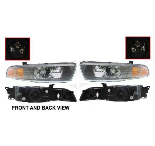 02-03 mits galant pair head light mi2502122 left mi2503122 right headlamp black