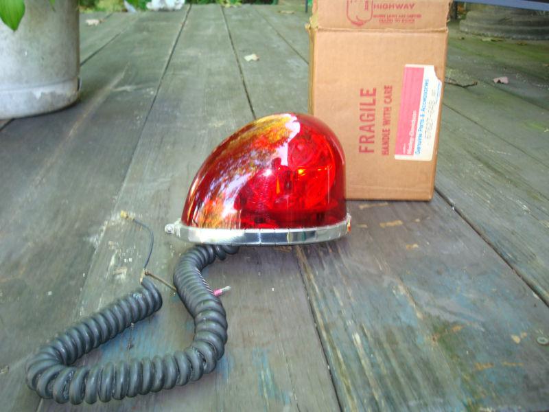 Harley 67627-64b panhead flathead shovelhead 12 volt police lamp red lens nos