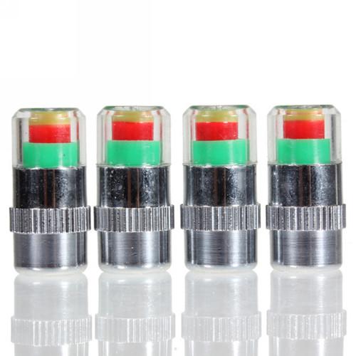 4pcs tire pressure monitor indicator alert valve stem cap sensor 2.4bar 36psi 