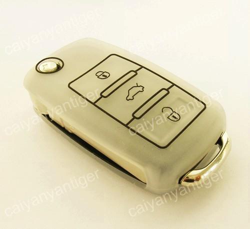 New style vw remote key case fob silicone protective cover hold bag 4 buttons