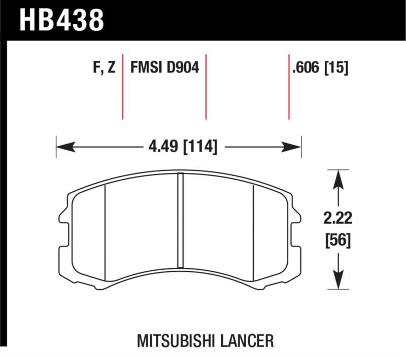 Hawk performance hb438f.606 disc brake pad 02-07 lancer