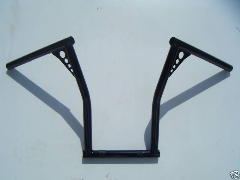 12" ape hangers, z bars, handle bars,road 6 customs holey roller bars-flat black