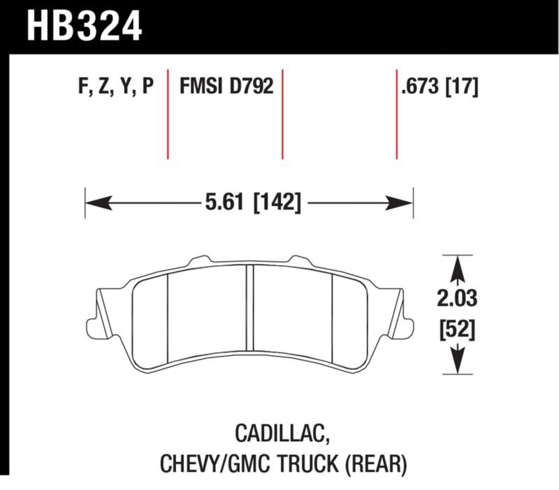 Hawk performance hb324f.673 disc brake pad