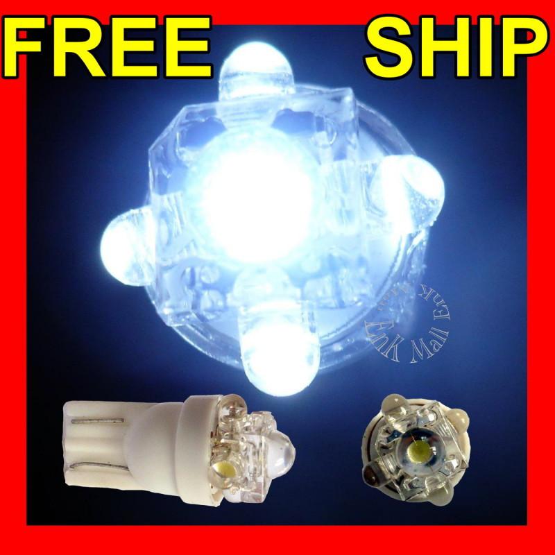10x 194 501 t10 5-led white refractor wedge light bulb