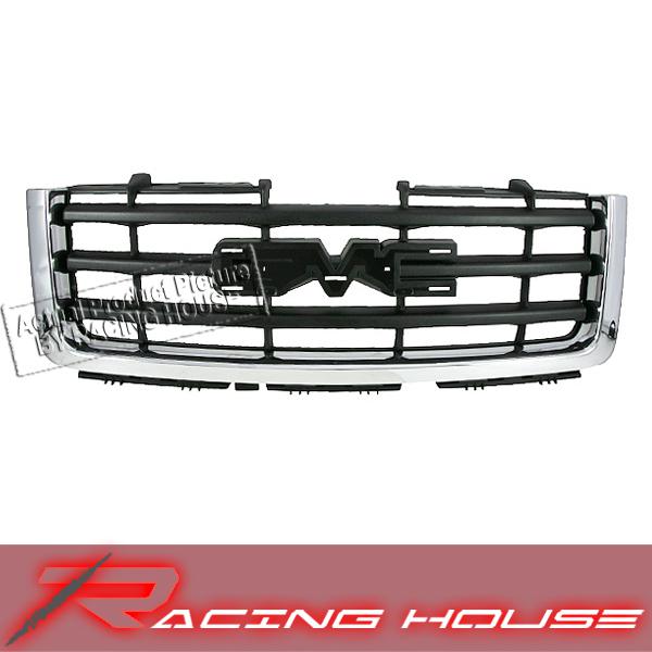 07-10 gmc sierra new front chrome grille grill assembly replacement 1500 parts