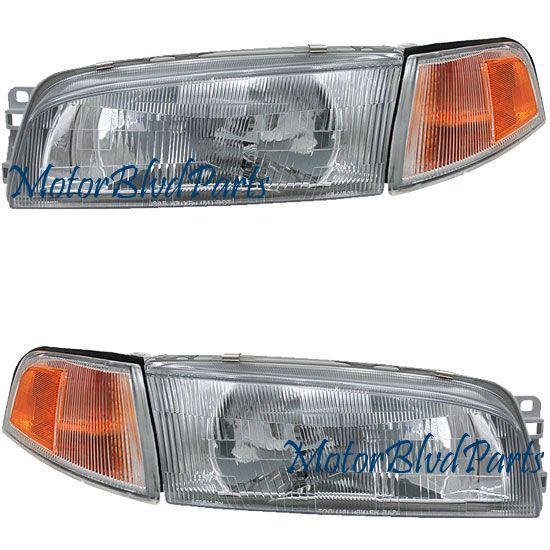 97-02 mirage sedan headlights+corner lights right+left