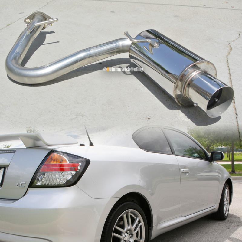 05-10 scion tc stainless axle back exhaust chrome muffler 4" chrome tip