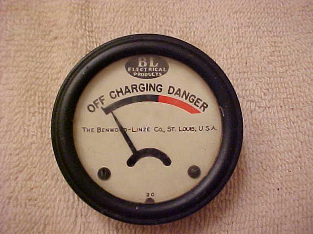 Off charging danger gauge by the benwood-linze co. rat rod chevy,ford and so on