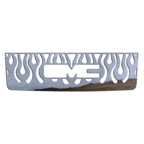 Gmc sierra ld 07-10 vertical flame polished stainless aftermarket grille insert