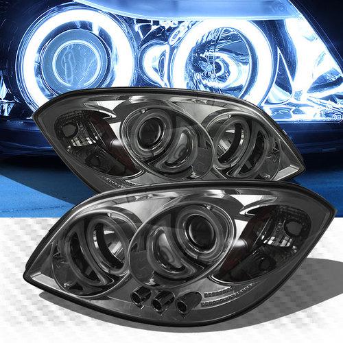 Smoked ccfl halo 05-10 chevy cobalt projector headlights smoke head lights pair