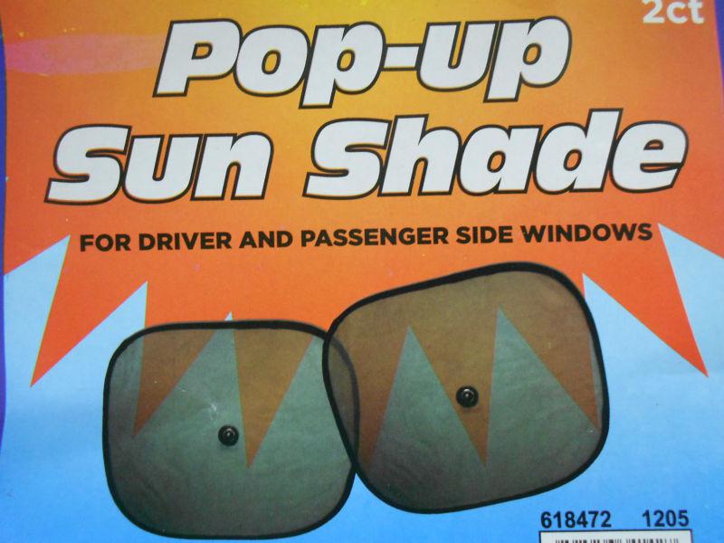 Car sun shade 2 ct pop-up for side windows glare brand new