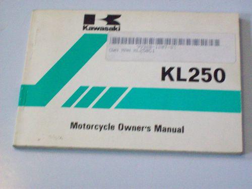 Genuine kawasaki kl250 1983 motorcycle owners manual 99920-1207-01 new