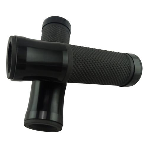 Black 7/8" handlebar cnc end cap rubber hand grips for xr crf yz wr kx ktm mx