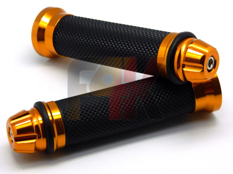 Golden motorcycle aluminum cnc handlebar rubber hand grips dirt bikes w/ bar end