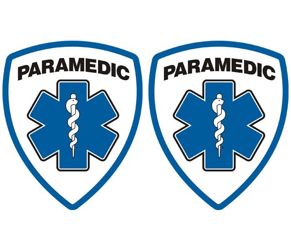 Paramedic decal set 4"x3.3" emt blue medic star of life firefighter sticker zu1