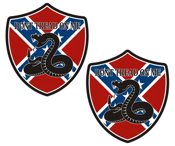 Dont tread on me rebel decal set 3"x2.6" gadsden confederate flag sticker zu1