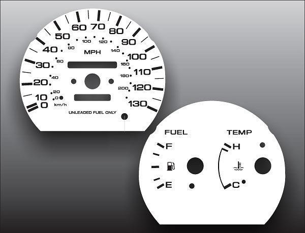 1991-1992 nissan sentra non-tach no clock instrument cluster white face gauges