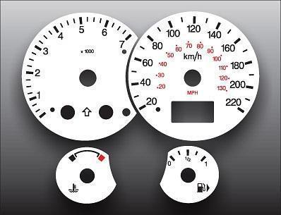 2000-2004 ford focus tach metric kmh instrument cluster white face gauges