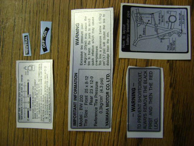 Yamaha bw200 label kit