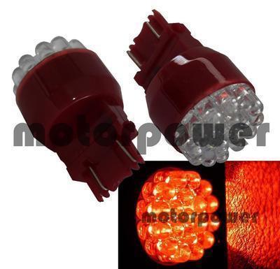 3157 4157 super red round 19 led 2pc bulb #r28 for front turn signal light