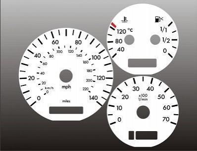 2000-2002 mercedes ml320 ml430 instrument cluster white face gauges 00-02