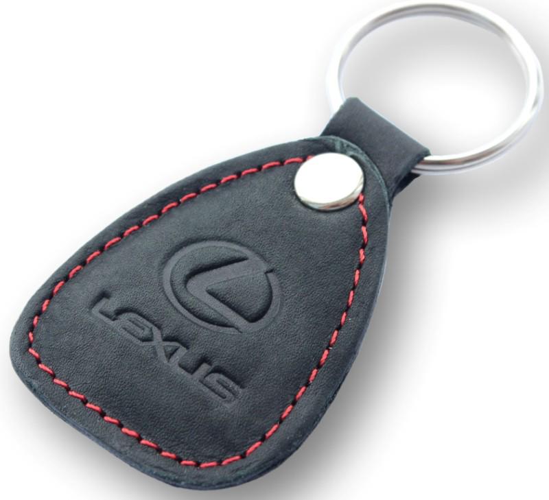 New leather black / red keychain car logo lexus auto emblem keyring