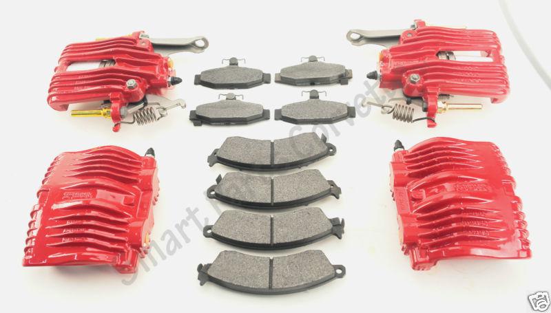 1988-96 corvette c4 remanufactured/red powder coated standard brake caliper kit!