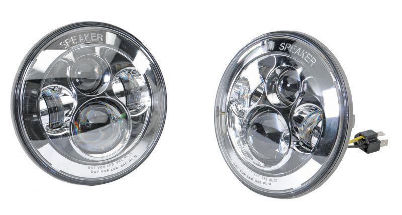 J w speaker led headlight headlamp kit 7in chrome jeep wrangler tj jk