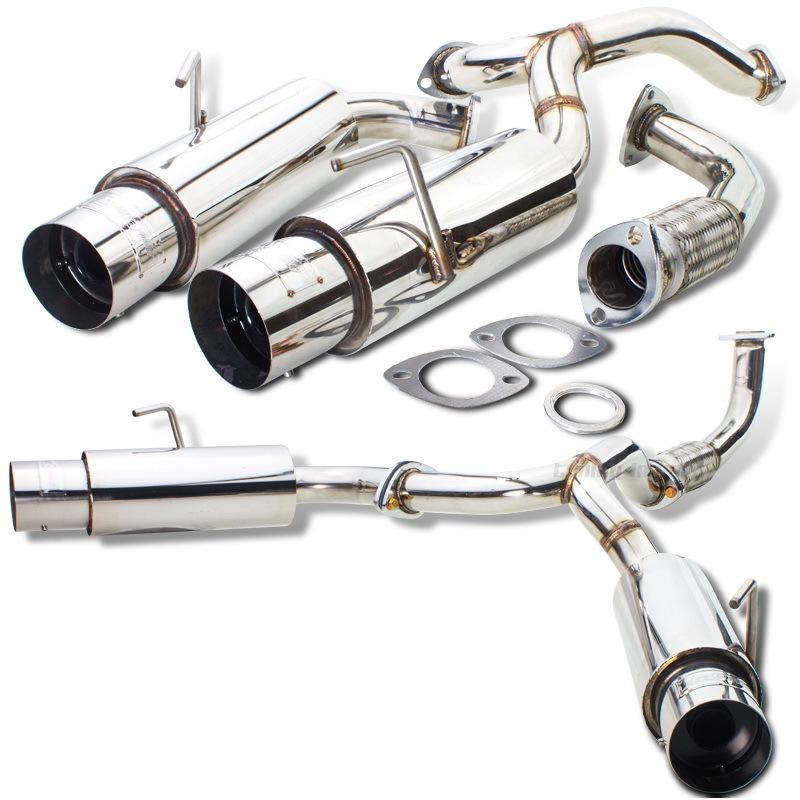 Stainless steel dual path cat back exhaust 4" tip muffler 91-95 mr-2 2.2l 5sfe