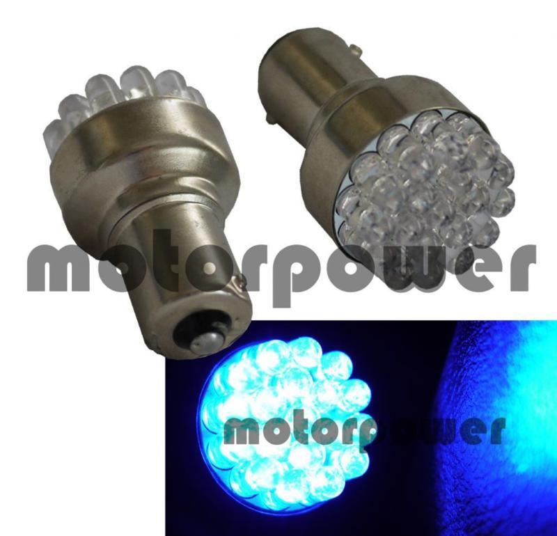 1156 3497 1073 blue round 19 led 2pc bulb #u5 reverse backup back up light