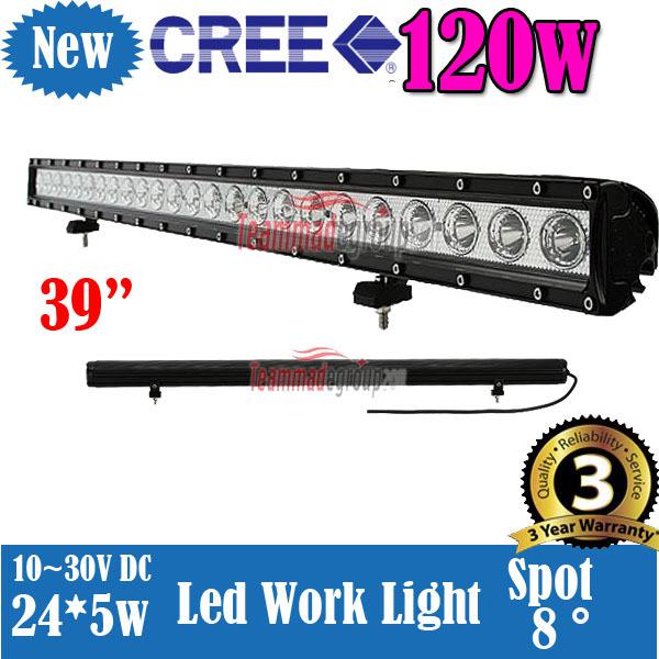 39" 120w 12000lm led work light roof bar 24*5w cree bulbs off-road 4wd atv truck