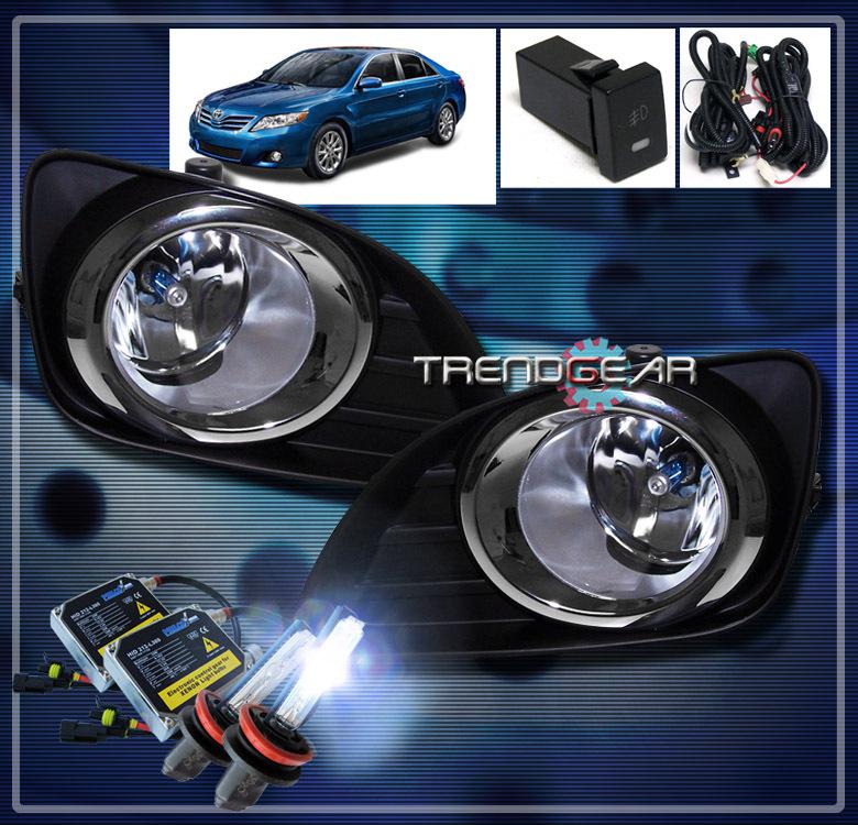 10 11 toyota camry le xle jdm bumper driving clear fog light lamp+oem switch+hid