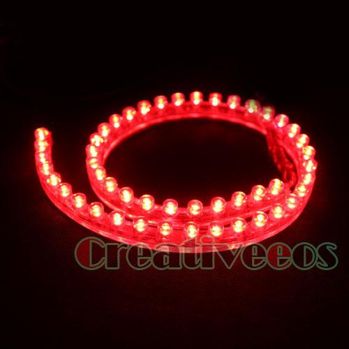 2x 48cm pvc 19" led car truck flexible strip light red