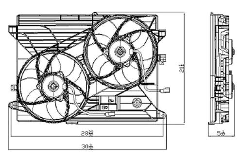 Replace gm3115218 - 08-09 saturn vue dual fan assembly suv oe style part