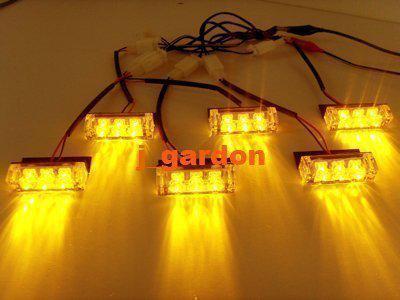 Car truck flashing light 6x 3 led amber light grill light strobe light