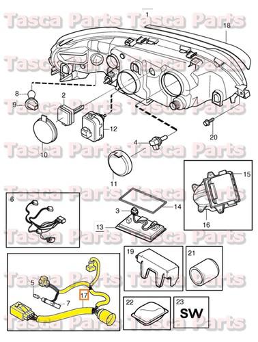 New oem active gas discharge light wiring harness 07-09 volvo s60 v70 v70xc