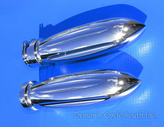 Chrome billet custom hand grips torpedo set fits harley