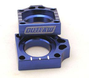 Outlaw billet axle blocks blue rmz250 rmz450 03-11