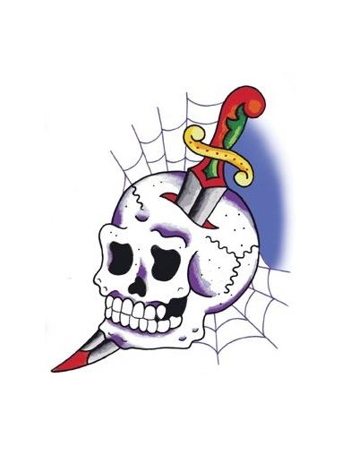 Spiderweb dagger cobweb skull sticker/vinyl decal cool!