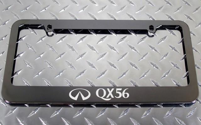 1 brand new infiniti qx56 gunmetal license plate frame + screw caps