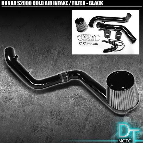 Stainless washable cone filter+ cold air intake 00-03 s2000 2.0l 04-07 2.2l blk